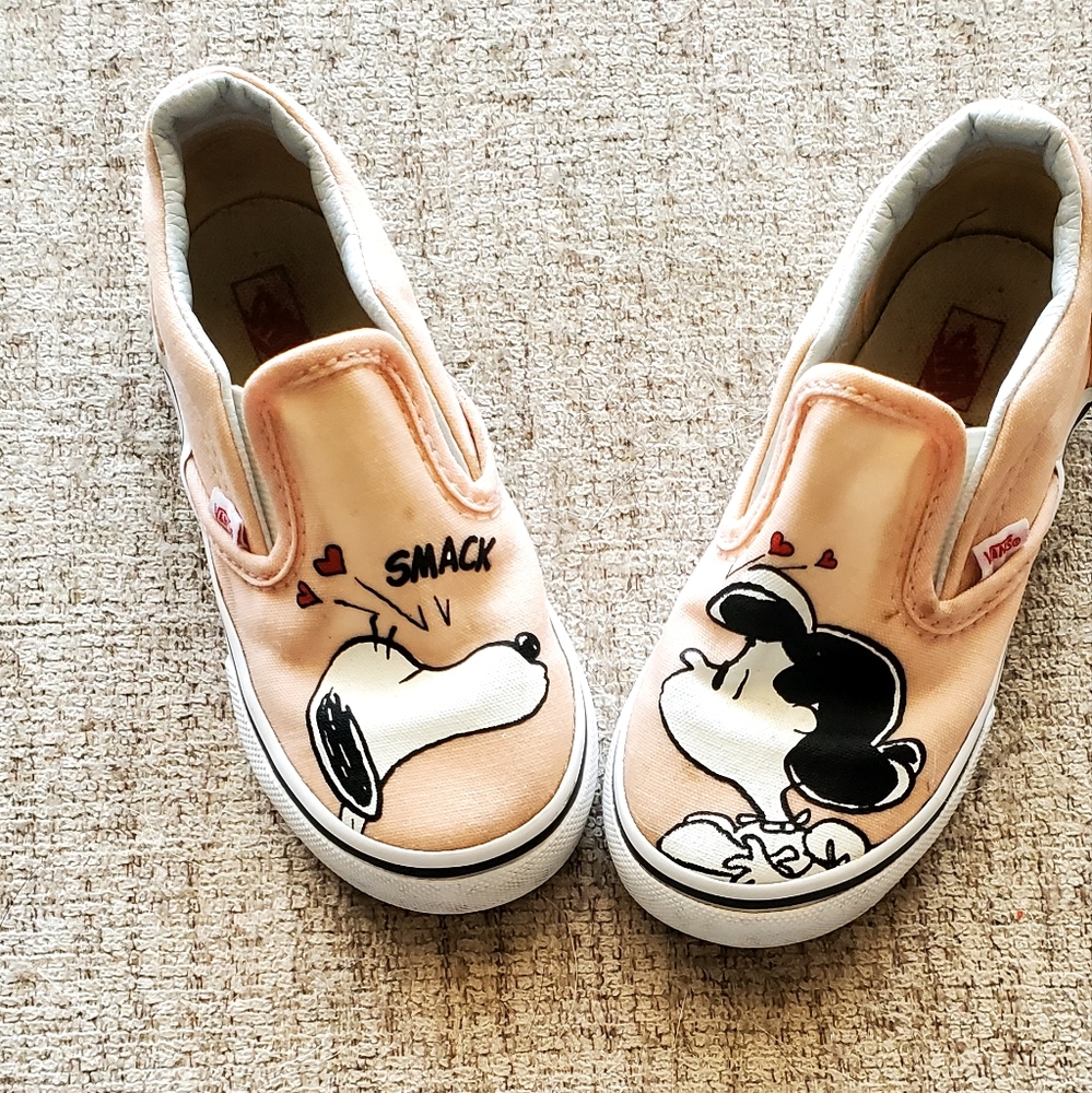 Vans peanut pink slip on